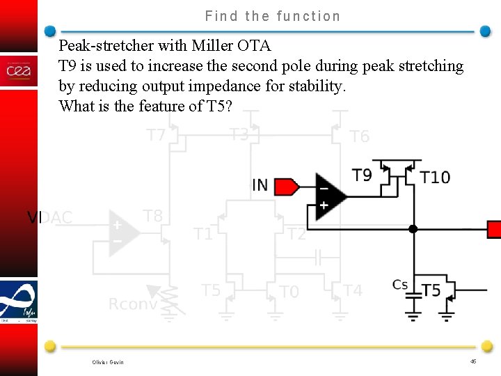 Find the function Peak-stretcher with Miller OTA T 9 is used to increase the