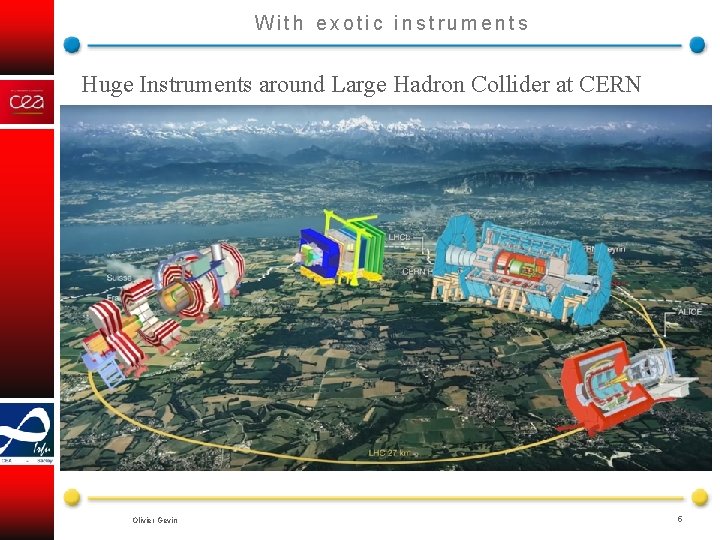 With exotic instruments Huge Instruments around Large Hadron Collider at CERN Olivier Gevin 5