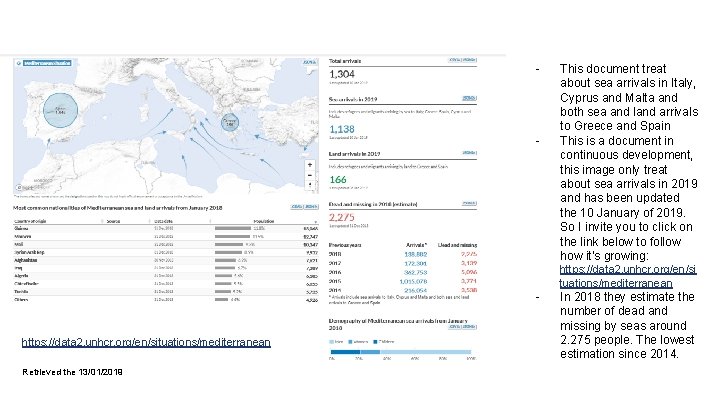 - - This document treat about sea arrivals in Italy, Cyprus and Malta and