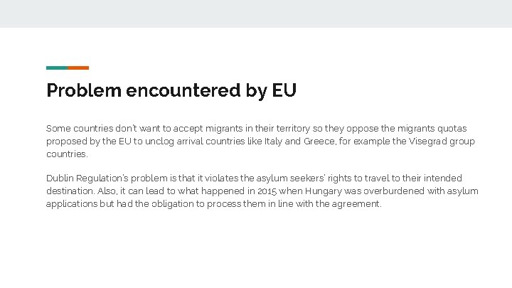 Problem encountered by EU Some countries don’t want to accept migrants in their territory