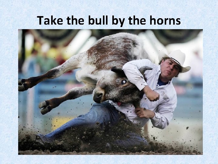 Take the bull by the horns 