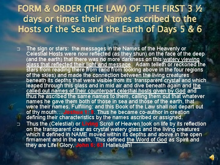 FORM & ORDER (THE LAW) OF THE FIRST 3 ½ days or times their