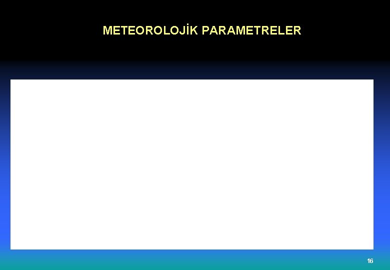 METEOROLOJİK PARAMETRELER 16 