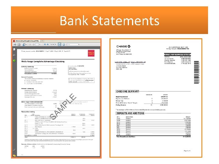 Bank Statements Bank Statements