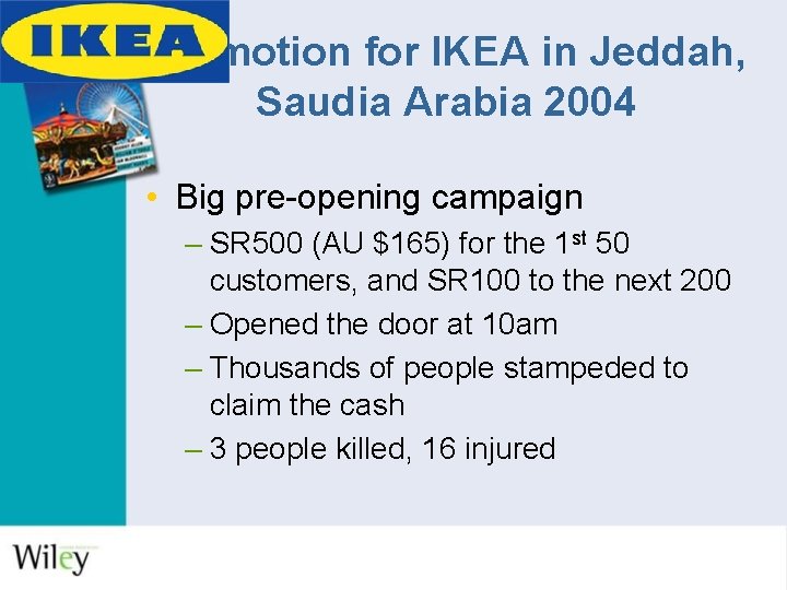 Promotion for IKEA in Jeddah, Saudia Arabia 2004 • Big pre-opening campaign – SR