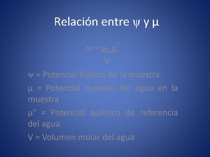 Relación entre ψ y µ 