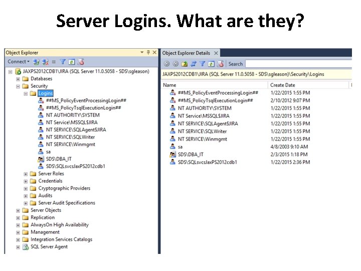 Server Logins. What are they? 