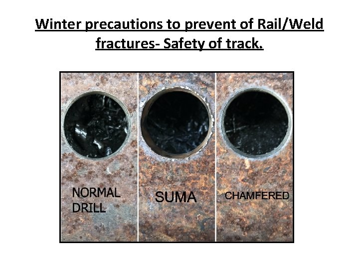 Winter precautions to prevent of Rail/Weld fractures- Safety of track. 