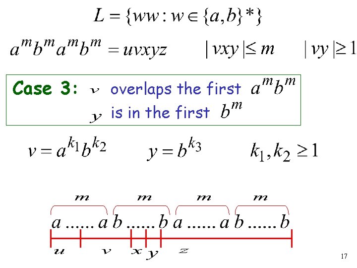 Case 3: overlaps the first is in the first 17 