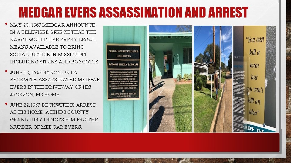 MEDGAR EVERS ASSASSINATION AND ARREST • MAY 20, 1963 MEDGAR ANNOUNCE IN A TELEVISED