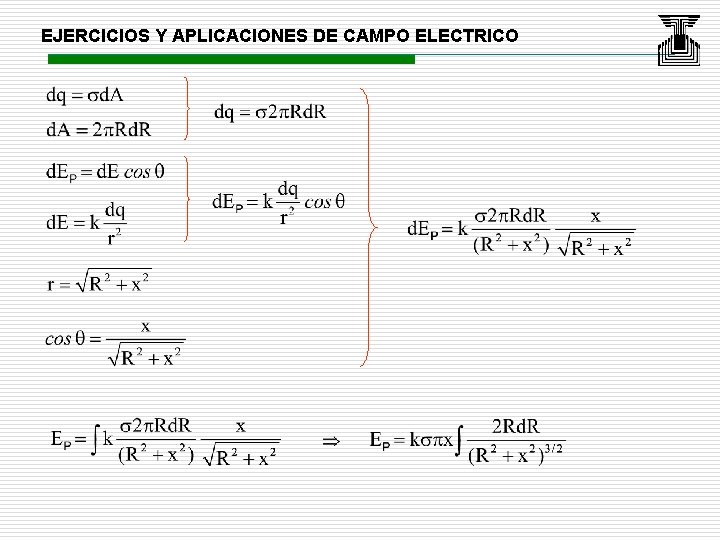 EJERCICIOS Y APLICACIONES DE CAMPO ELECTRICO 