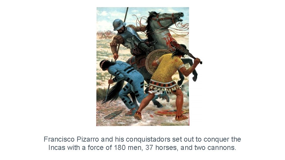 Francisco Pizarro and his conquistadors set out to conquer the Incas with a force