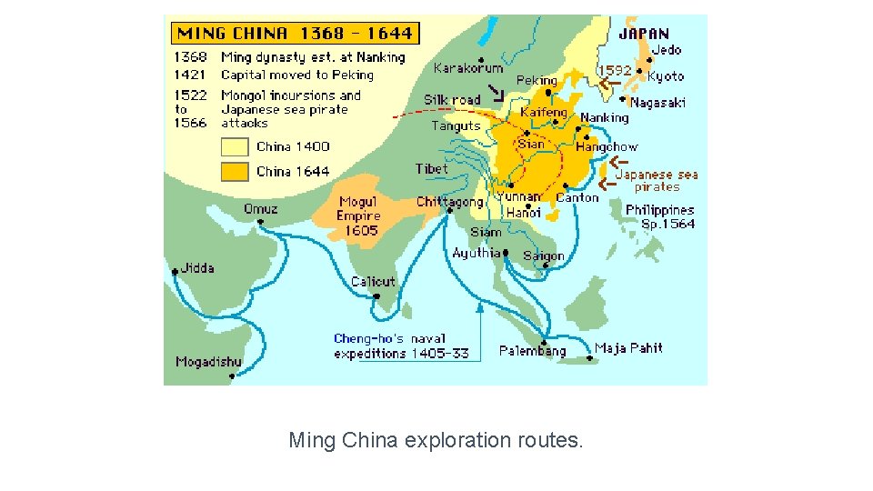 Ming China exploration routes. 