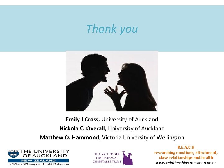 Thank you Emily J Cross, University of Auckland Nickola C. Overall, University of Auckland