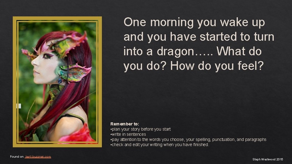 One morning you wake up and you have started to turn into a dragon….