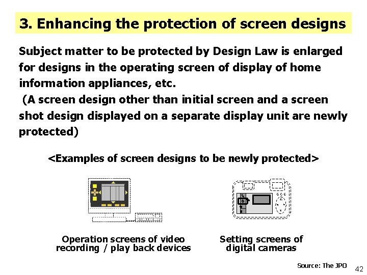 3. Enhancing the protection of screen designs Subject matter to be protected by Design