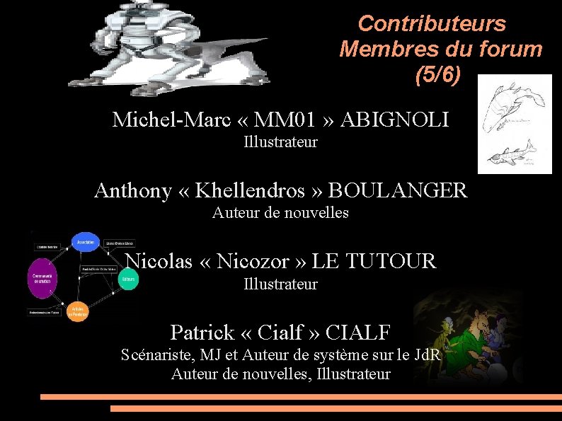 Contributeurs Membres du forum (5/6) Michel-Marc « MM 01 » ABIGNOLI Illustrateur Anthony «