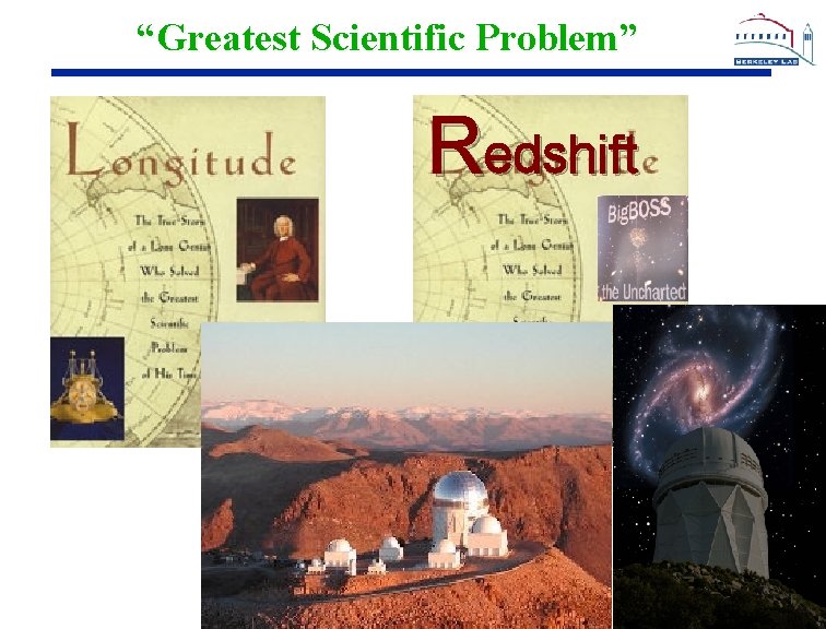 “Greatest Scientific Problem” Redshift 18 18 