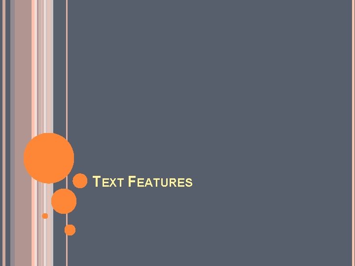 TEXT FEATURES 
