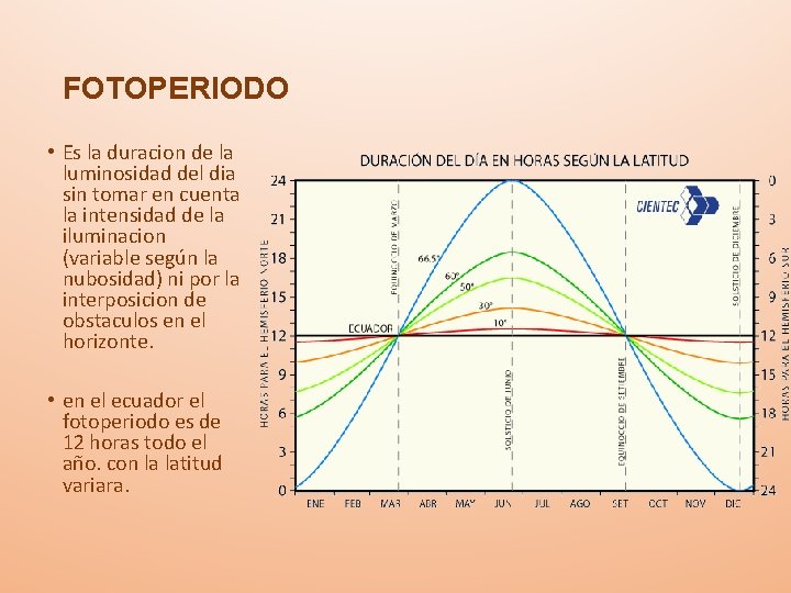 FOTOPERIODO • Es la duracion de la luminosidad del dia sin tomar en cuenta