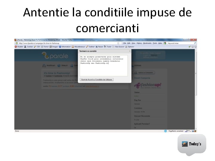 Antentie la conditiile impuse de comercianti Antentie la conditiile impuse de comercianti