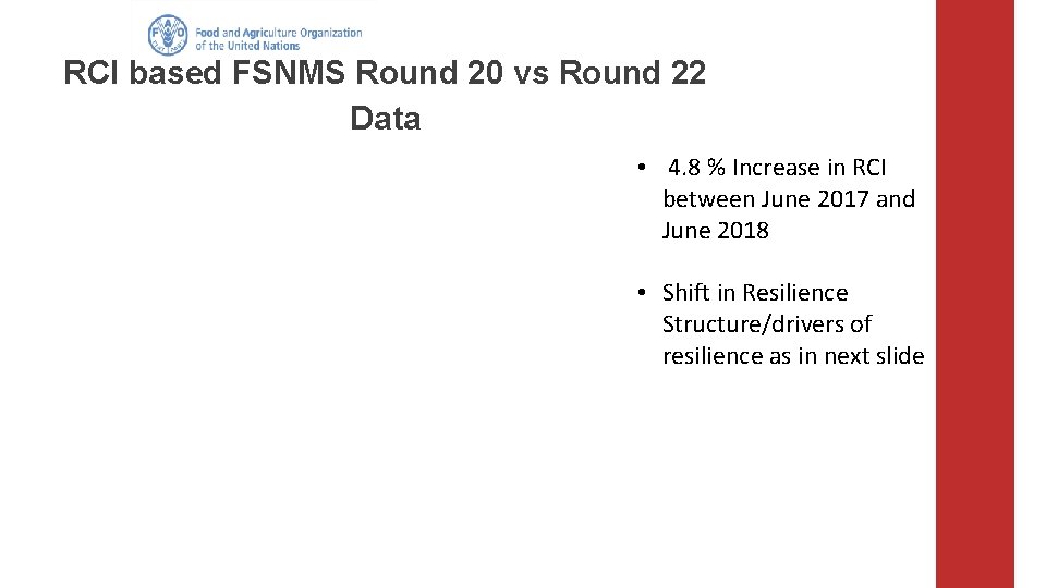 RCI based FSNMS Round 20 vs Round 22 Data • 4. 8 % Increase
