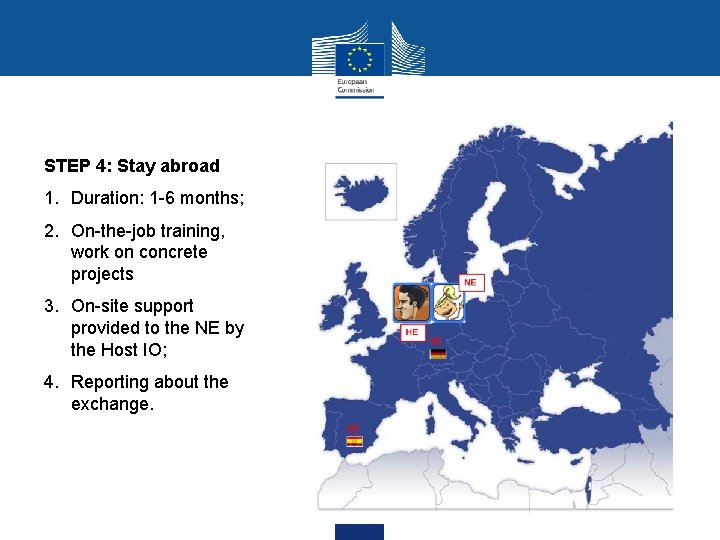 STEP 4: Stay abroad 1. Duration: 1 -6 months; 2. On-the-job training, work on