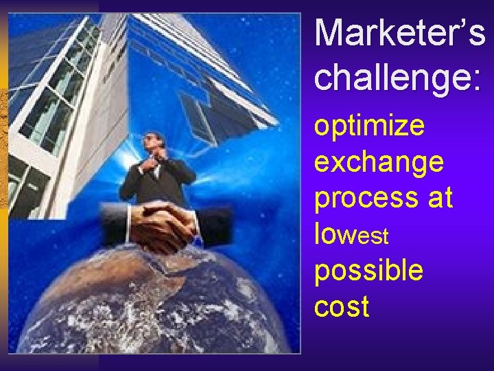 Marketer’s challenge: optimize exchange process at lowest possible cost 