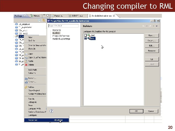 Changing compiler to RML 20 