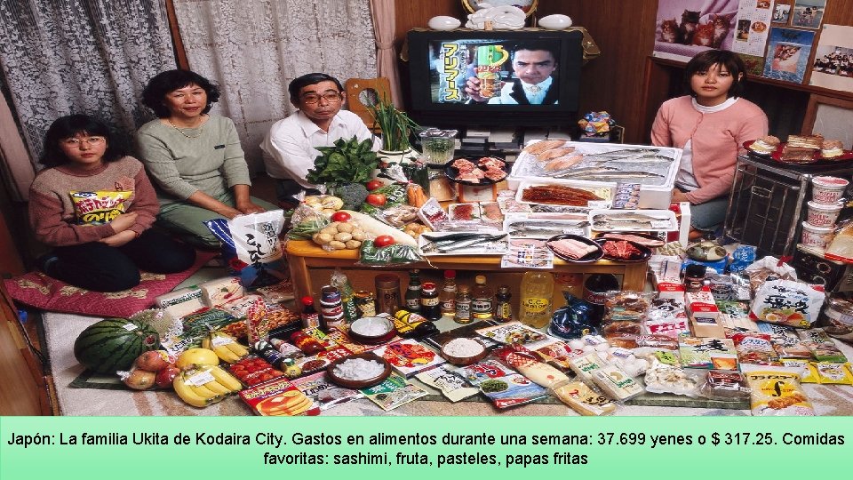 Japón: La familia Ukita de Kodaira City. Gastos en alimentos durante una semana: 37.