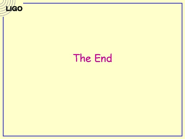 The End The End