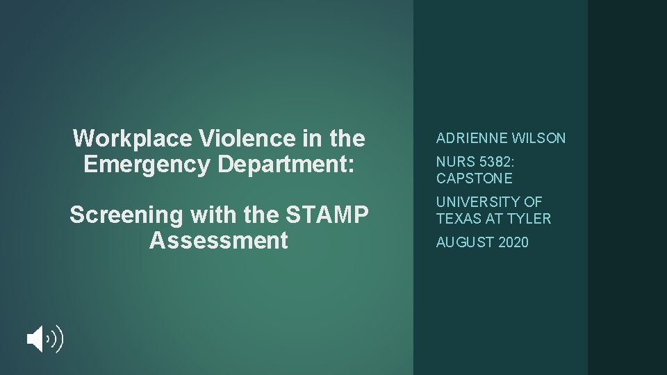 Workplace Violence in the Emergency Department Screening with