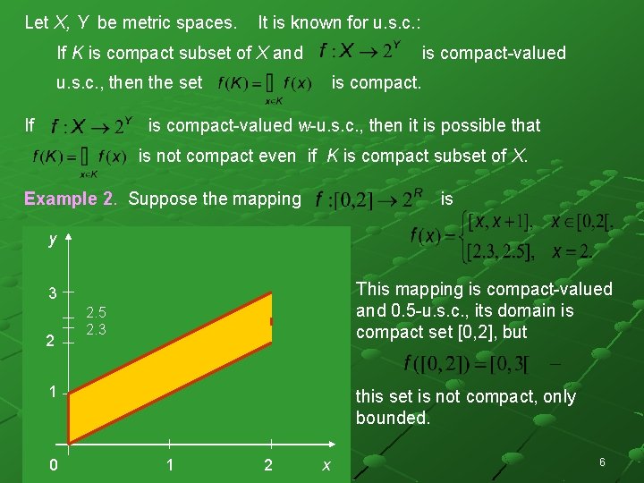 Let X, Y be metric spaces. It is known for u. s. c. : Let X, Y be metric spaces. It is known for u. s. c. :