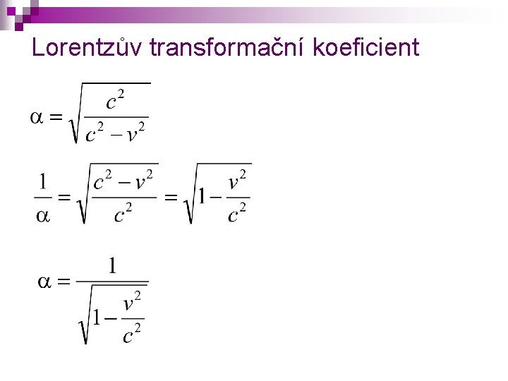 Lorentzův transformační koeficient 