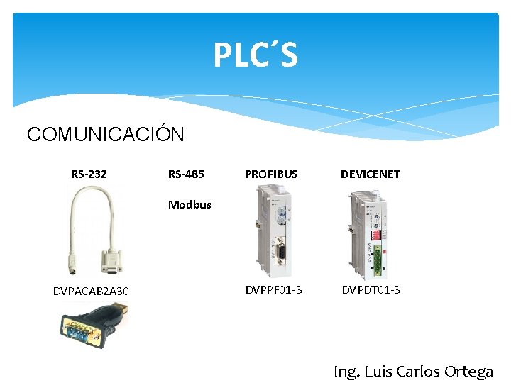 PLC´S COMUNICACIÓN RS-232 RS-485 PROFIBUS DEVICENET DVPPF 01 -S DVPDT 01 -S Modbus DVPACAB