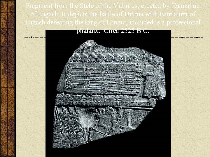 Fragment from the Stele of the Vultures, erected by Eannatum of Lagash. It depicts