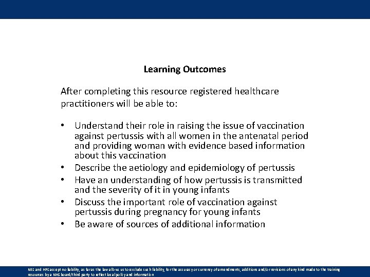 Learning Outcomes After completing this resource registered healthcare practitioners will be able to: •