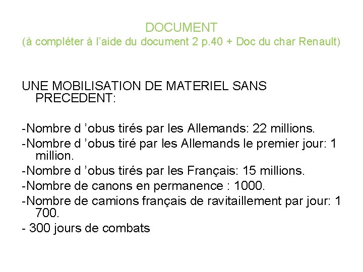 DOCUMENT (à compléter à l’aide du document 2 p. 40 + Doc du char
