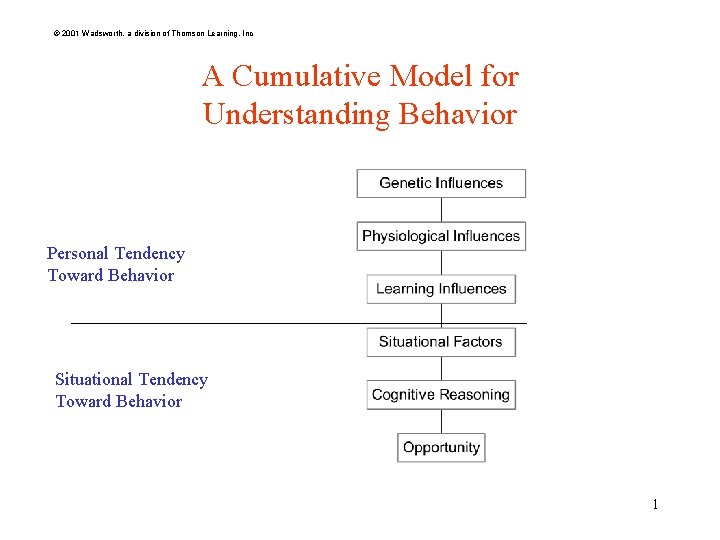 © 2001 Wadsworth, a division of Thomson Learning, Inc A Cumulative Model for Understanding