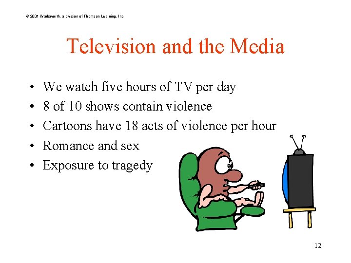 © 2001 Wadsworth, a division of Thomson Learning, Inc Television and the Media •