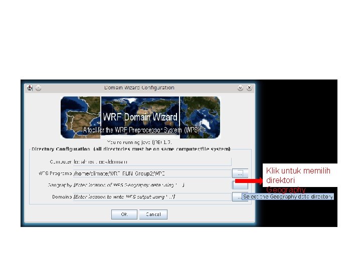 Membuat Domain Klik untuk memilih direktori Geography 