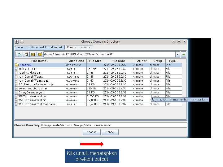 Membuat Domain Klik untuk menetapkan direktori output 