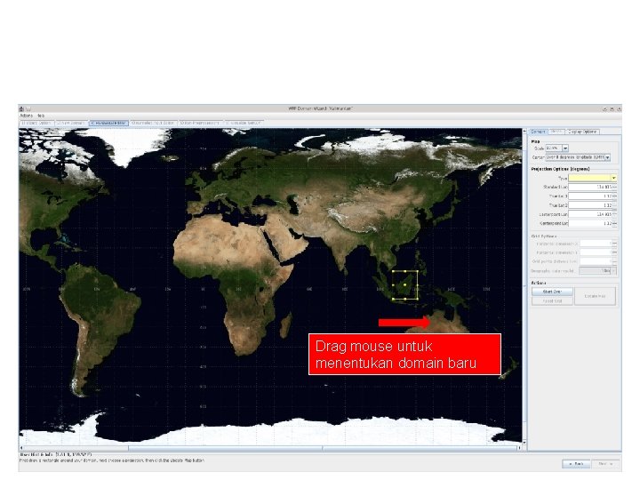 Membuat Domain Drag mouse untuk menentukan domain baru 