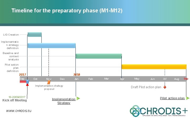 Timeline for the preparatory phase (M 1 -M 12) LIG Creation Implementatio n strategy