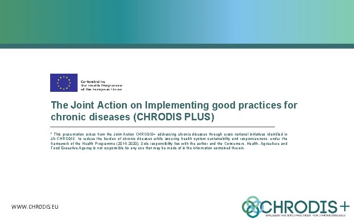 The Joint Action on Implementing good practices for chronic diseases (CHRODIS PLUS) * This