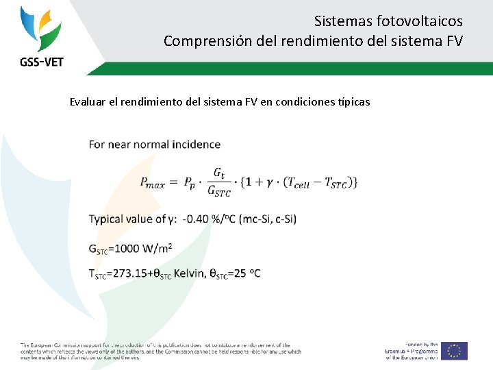 Sistemas fotovoltaicos Comprensión del rendimiento del sistema FV Evaluar el rendimiento del sistema FV