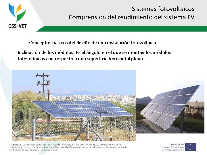 Sistemas fotovoltaicos Comprensión del rendimiento del sistema FV Conceptos básicos del diseño de una