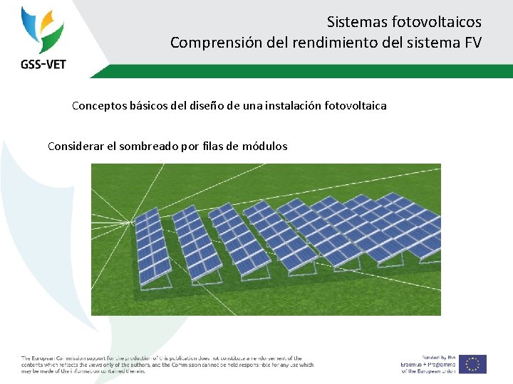 Sistemas fotovoltaicos Comprensión del rendimiento del sistema FV Conceptos básicos del diseño de una