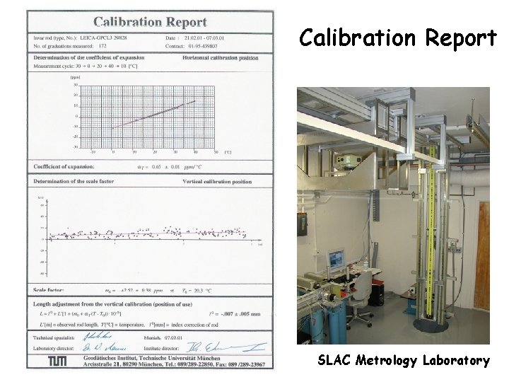 Calibration Report SLAC Metrology Laboratory 