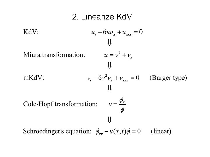 2. Linearize Kd. V 